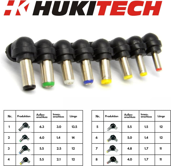 Auto - KFZ - Netzteil - 80 W - 8 Adapter - universell - für Laptop - Notebook - UVM - Adapterstecker
