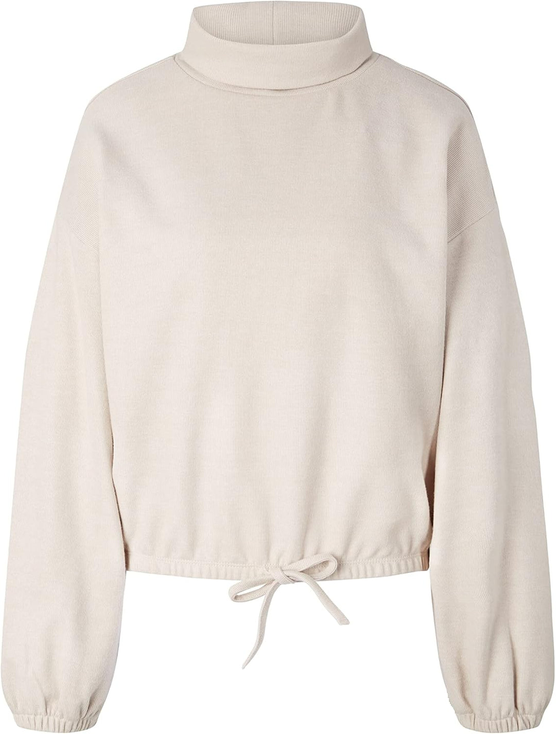 TOM TAILOR Denim Damen 1034294 Cropped Sweatshirt mit Kordelzug (1er Pack) S 30224 - Cloud Grey Mela