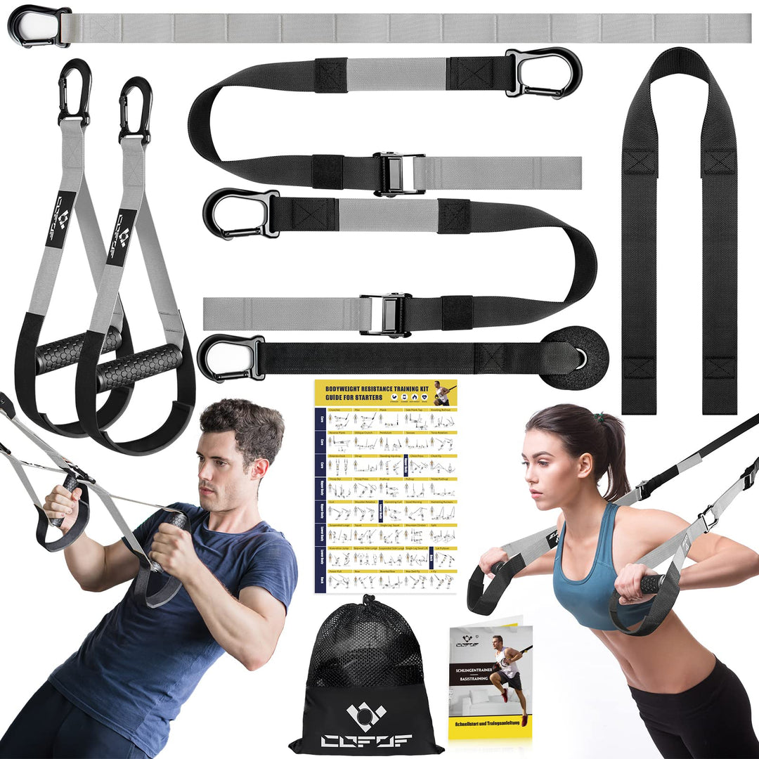 Schlingentrainer, Sling trainer für ein Ganzkörpertraining, Schlingentrainer für zuhause mit Grossem