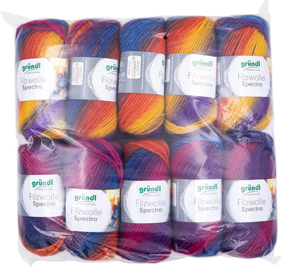 Gründl Wolle Filzwolle Spectra, (OEKO-TEX zertifiziert, 100% Schurwolle zum Filzen, 100 g / 100 m, 1