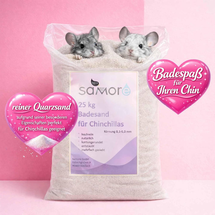 Samore 25 KG CHINCHILLASAND PREMIUMSAND Chinchilla Sand BADESAND HOCHREIN SAMTWEICH H1 INNERHALB VON