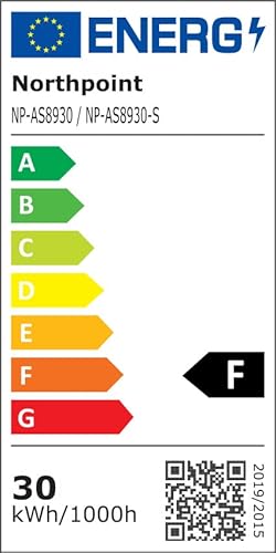 Northpoint Profi LED Arbeitsstrahler Baustrahler 30W 2800 Lumen rückseitige Steckdose 3m Netzkabel (