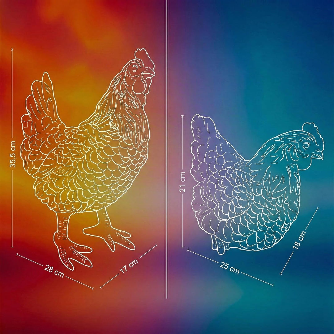 colourliving Deko Hühner DekoDiven einzigartige Huhn Deko für Haus &amp; Garten (Tequila Sunrise, sitzen