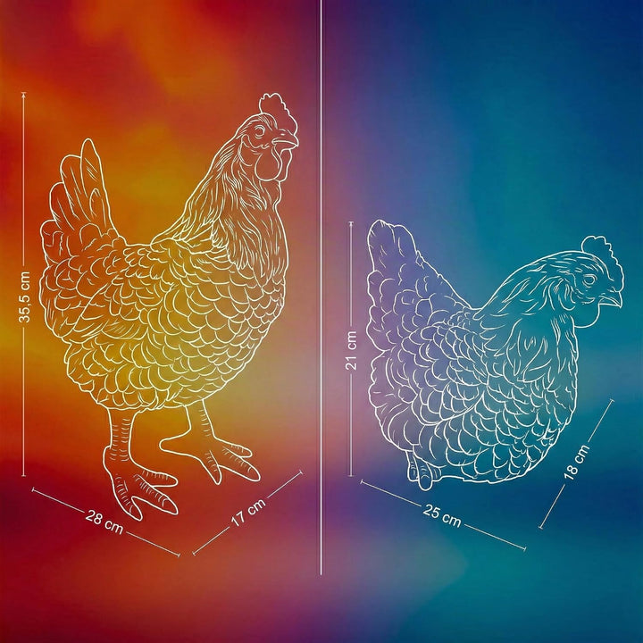 colourliving Deko Hühner DekoDiven einzigartige Huhn Deko für Haus &amp; Garten (Tequila Sunrise, sitzen