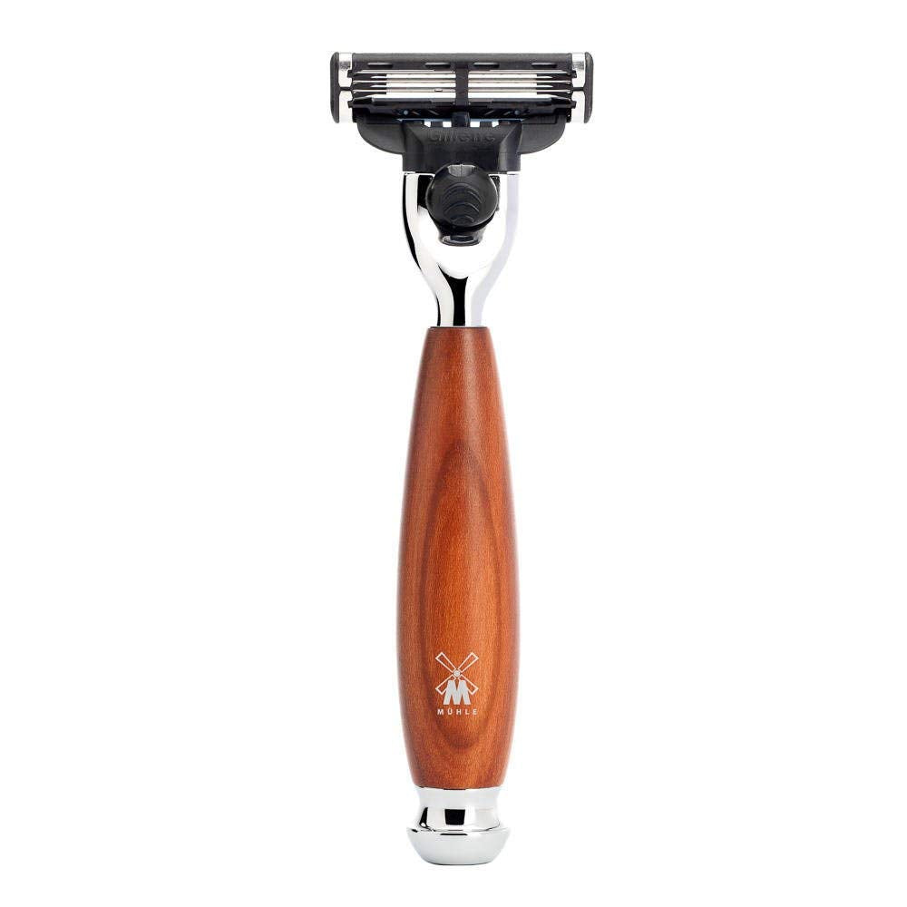 MÜHLE Nassrasierer - Vivo Serie - kompatibel mit Gillette-Klingen - Pflaumenholz rötlich 1 Stück (1e