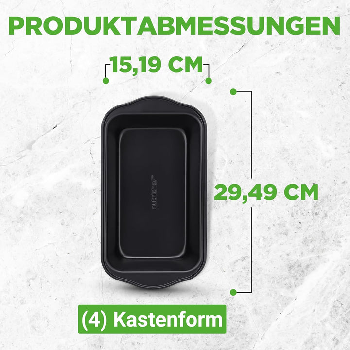 NutriChef 4er-Set Kastenformen – Premium Antihaft-Brotbackformen aus lebensmittelechtem Karbonstahl