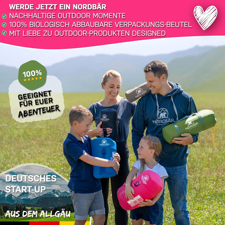 NORDBÄR® Kinderschlafsack für Jungs & Mädchen bis 150 cm Körpergrösse | Innenfutter aus 100% Baumwol