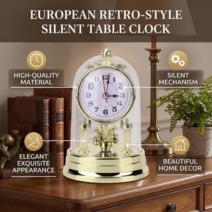 Cocoarm European Retro Style Wohnzimmeruhr Silent Antique Tischuhr Standuhr Decoration Home Ornament