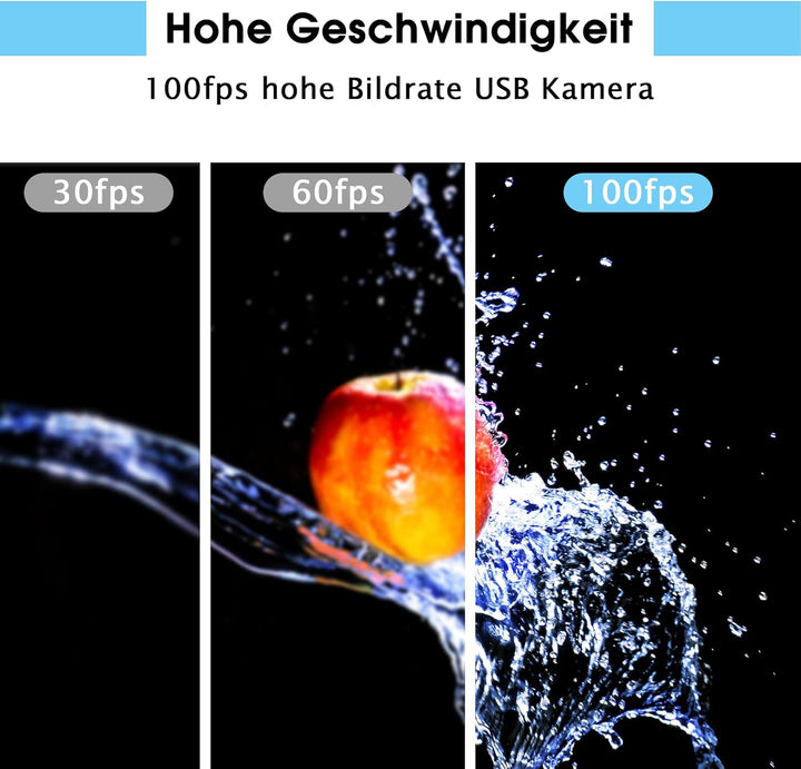 170 Grad Weitwinkel Fischaugen USB Kamera, 1080P 30fps/60fps/100fps Hochgeschwindigkeits Mini Webcam