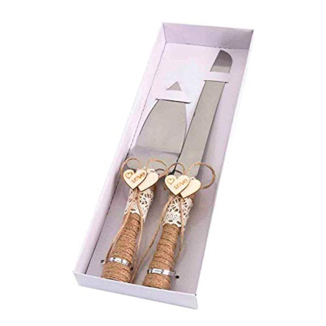 DISOK - Set mit Messer und Schaufel aus Kraftpapier, Hochzeitszubehör, originelles Zubehör für Kuche