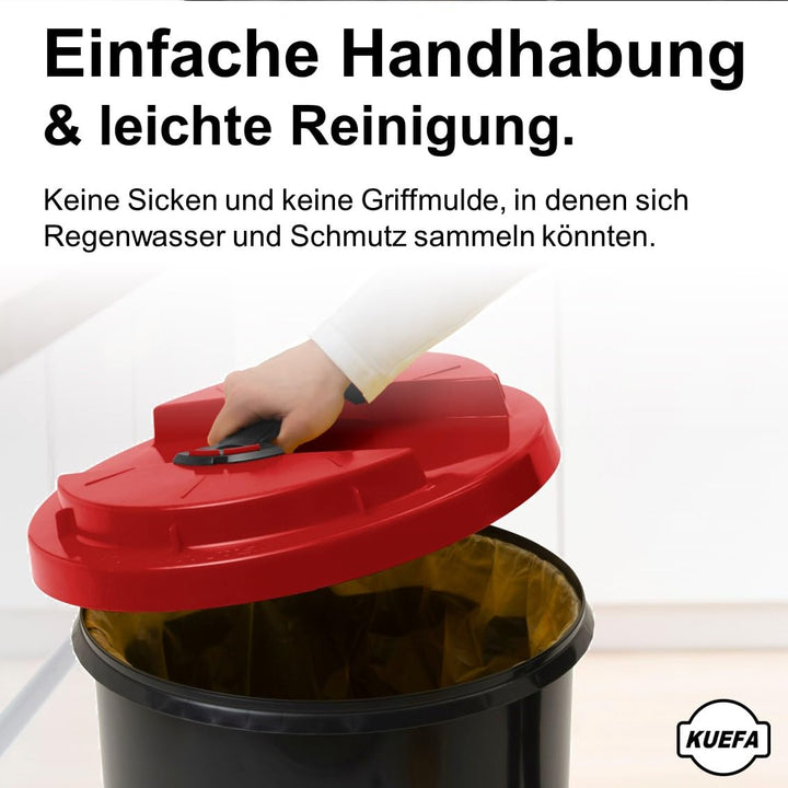 KUEFA BSC 60L Mülleimer, Müllsackständer, Gelber Sack Ständer inkl. Klemm-Ring für Müllbeutel, extra