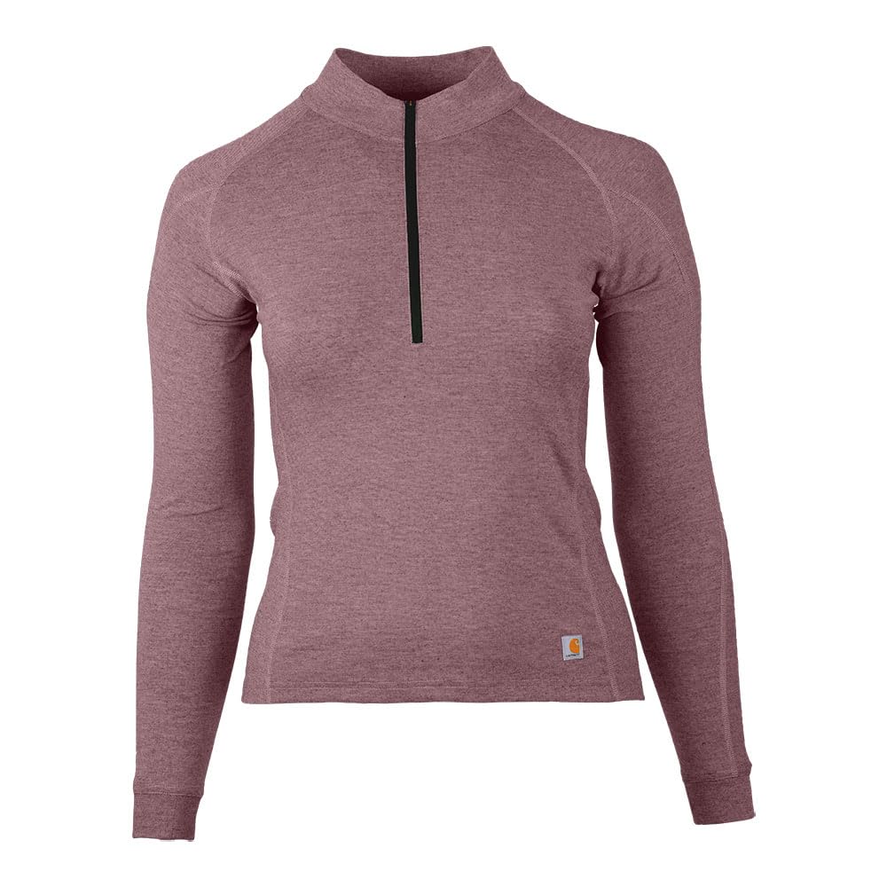 Carhartt Damen Base Force Heavyweight Quarter Zip Baselayer-Shirt S Blackberry Heather, S Blackberry