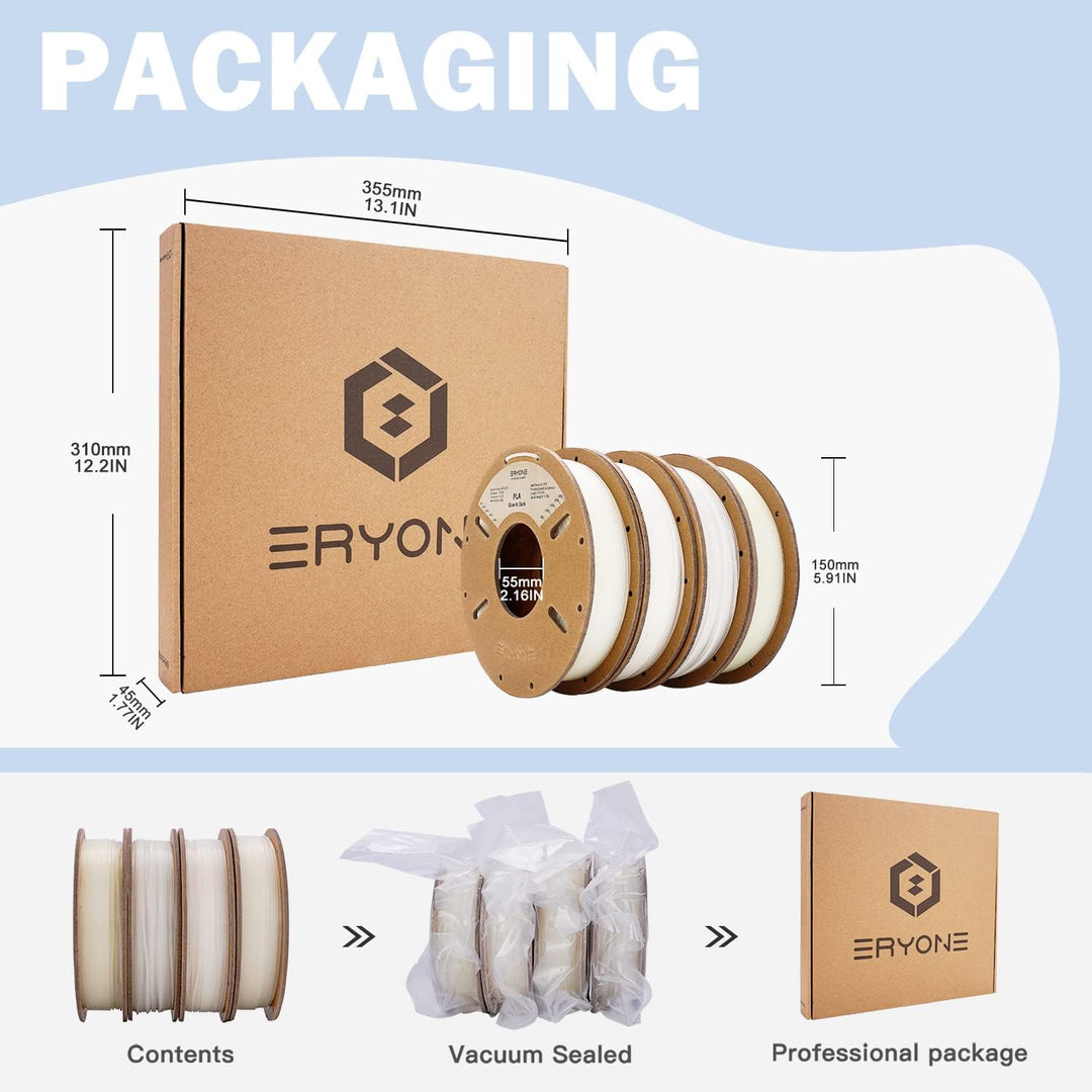 ERYONE PLA Filament 1.75mm, 3D Drucker filament bundle, Multi Color Pack 3D Printer Filament PLA +/-