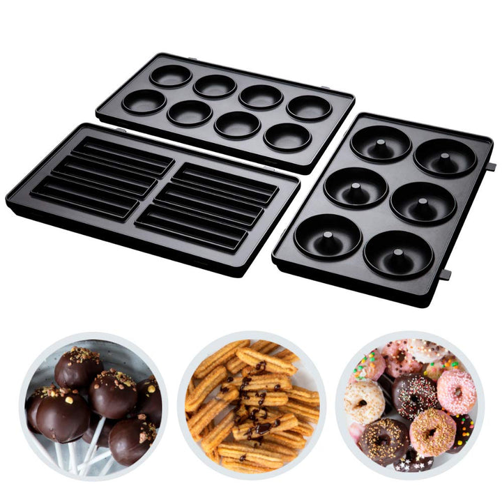 Russell Hobbs Zusatzplatten 3er Set [Cake Pop, Mini Donut &amp; Churros] Ergänzung für 3-1 Multifunktion
