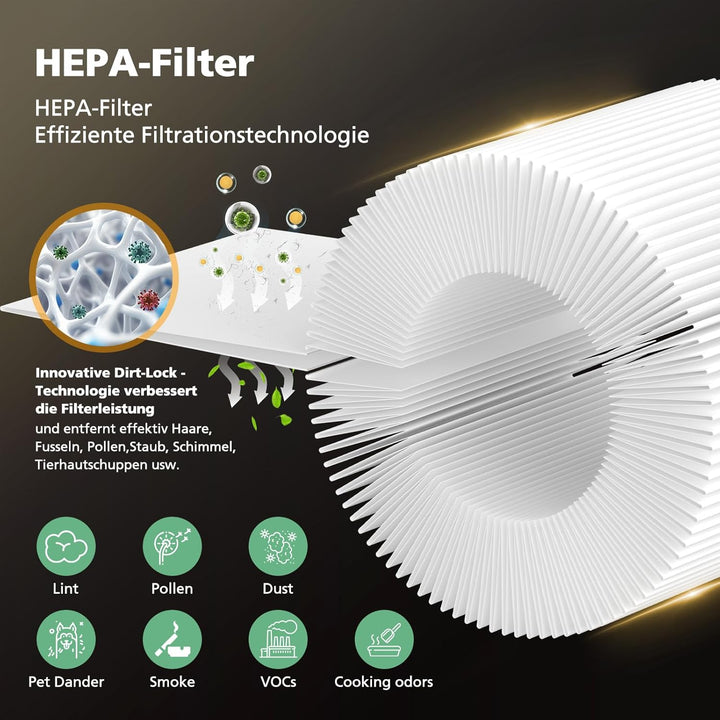 Air 4000 Ersatzfilter für Bosch Air 4000-Luftreiniger, 3-in-1 HEPA Air 4000-Filter mit Hocheffizient
