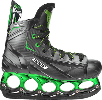 tblade Schlittschuhe Graf G875 Green Metallic Edition Freestyle Schlittschuh t-Blade Kufensystem