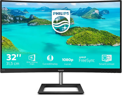 Philips 322E1C - 32 Zoll FHD Curved Gaming Monitor, 75 Hz, 4ms, FreeSync (1920x1080, VGA, HDMI, Disp