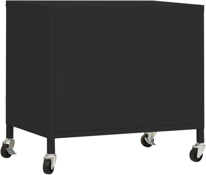 ZQQLVOO Schränke Anrichte Mehrzweckschrank Lagerschrank Schwarz 60x35x56 cm Stahl 60 x 35 x 56 cm (B