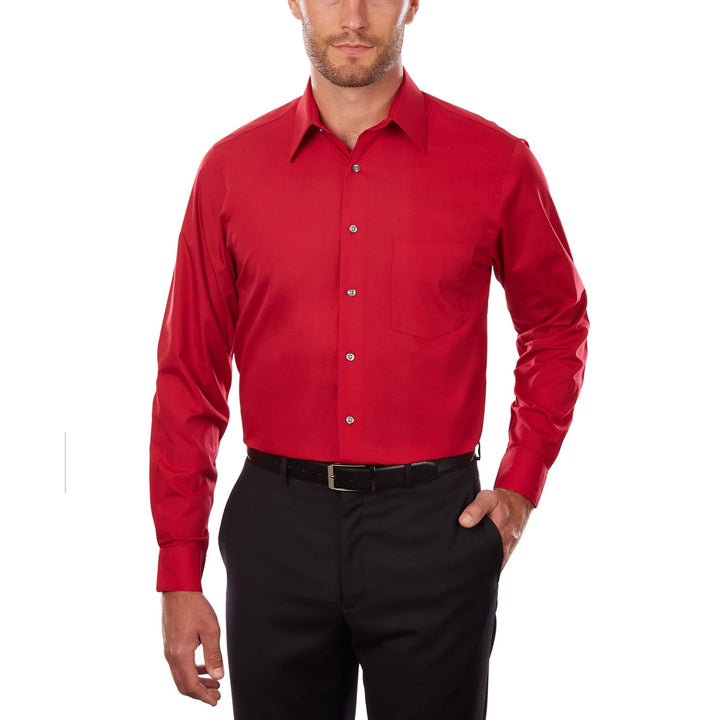 Van Heusen Herren Popeline, Normale Passform, Fester Spitzkragen Klassisches Hemd 39 cm Hals 81 cm-