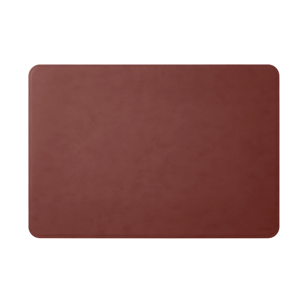 Eglooh - Herms - Schreibtischunterlage aus Leder Bordeaux Rot cm 65x45 - Handwerkliche Nähte und abg