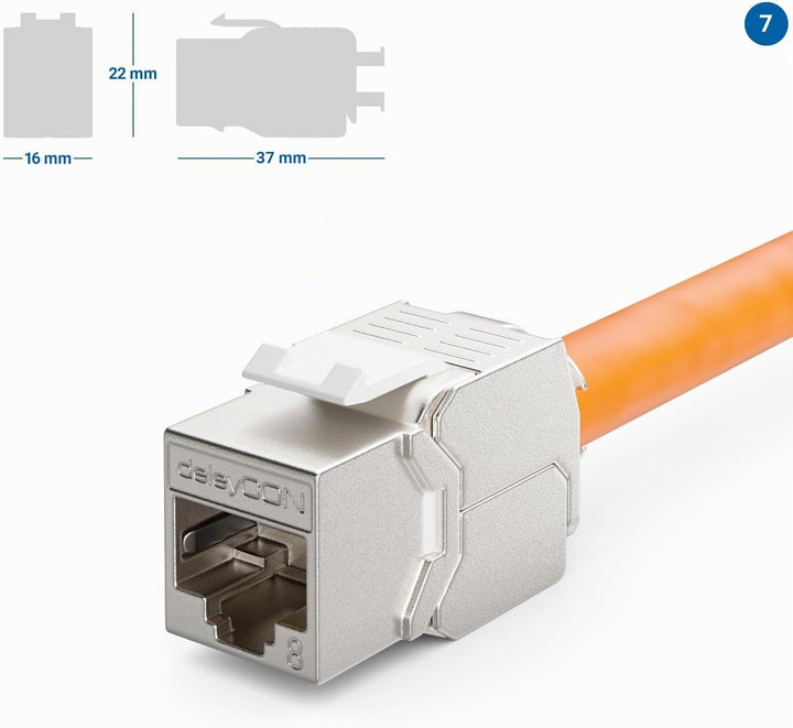 deleyCON 4x CAT 8 Keystone Jack Modul Patchkabel Netzwerkkabel Optimal für CAT8 CAT7 CAT7a Verlegeka
