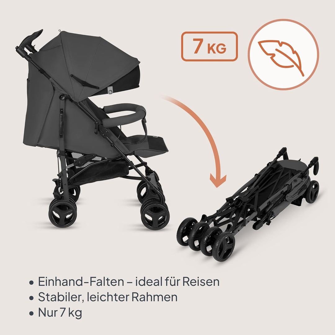 Lionelo Irma Buggy Kinderwagen ab 6 Monate, leicht 7 kg, Liegeposition, faltbar mit Einhand-Faltsyst