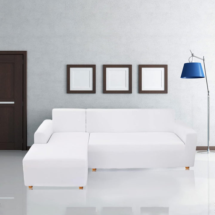 Jaotto Sofa Überwürfe Sofabezug Elastische Spandex Stretch Sofabezüge Couchbezug für L-Form Sofa Uni