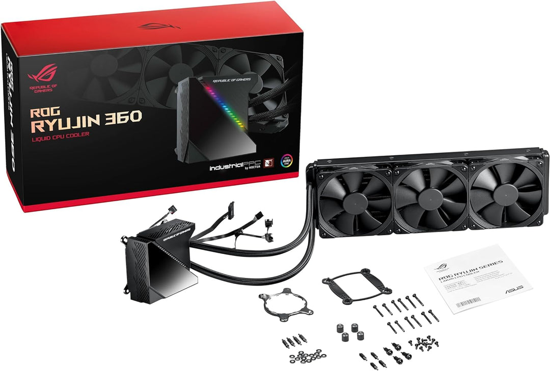 ASUS ROG Ryujin 360 All-in-One CPU-Wasserkühlung (1,77 Zoll OLED-Display, Aura Sync RGB, Noctua iPPC