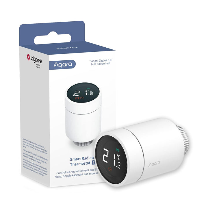 Aqara Smartes Heizkörperthermostat E1, Benötigt Aqara Zigbee 3.0 Hub, Heizkörperventil mit Sprachste