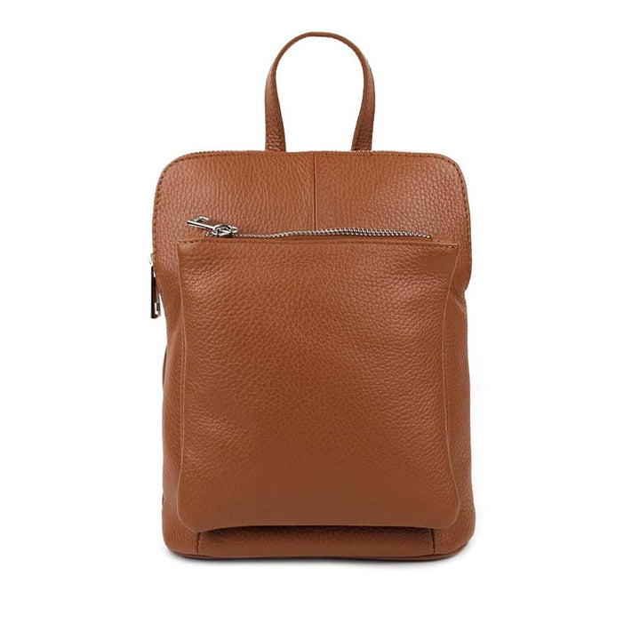 OBC Made in Italy Damen echt Leder Rucksack Bodybag Lederrucksack Tasche Schultertasche Ledertasche