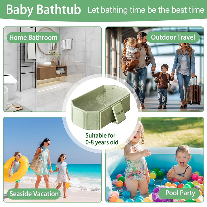 Faltbare Kinderbadewanne – Multifunktionale Badewanne für Dusche, platzsparend und tragbar, ideal fü