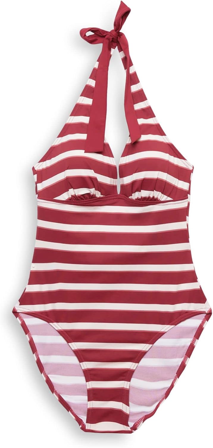 ESPRIT Neckholder-Badeanzug im Streifen-Look