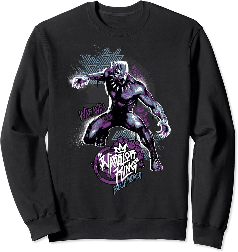 Marvel Black Panther Warrior King Graffiti Sweatshirt
