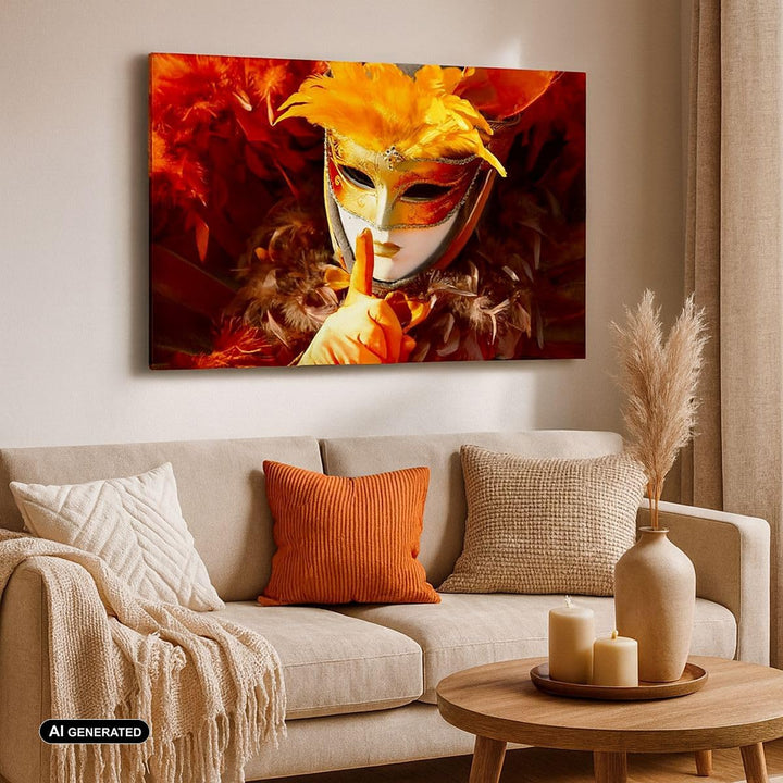 Bilder auf Leinwand Venezianische Maske bunt Karneval Leinwandbild 70x50cm Wandbilder Dekoration Woh