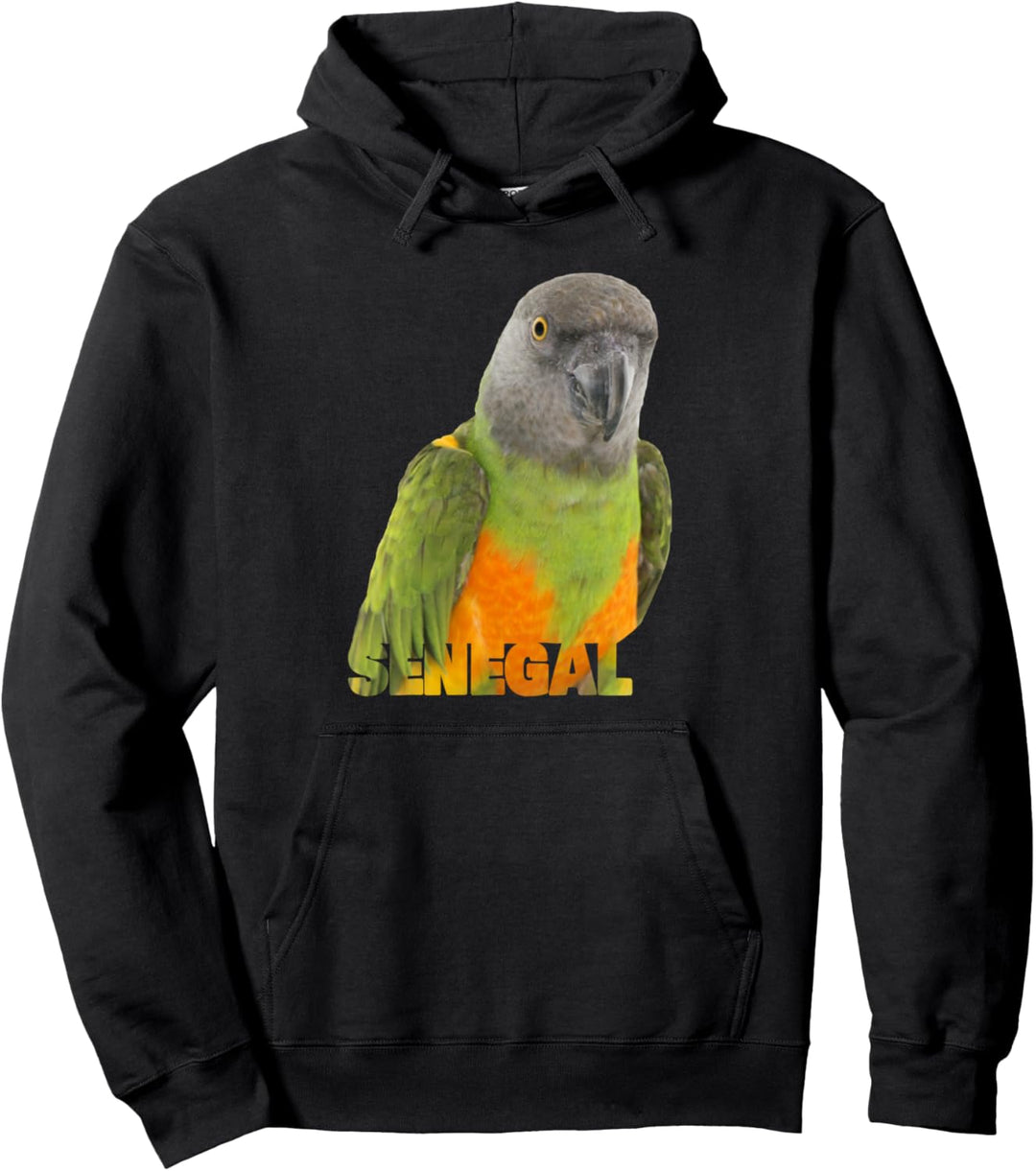 Afrikanischer Senegal Papagei Bild & Wort Pullover Hoodie