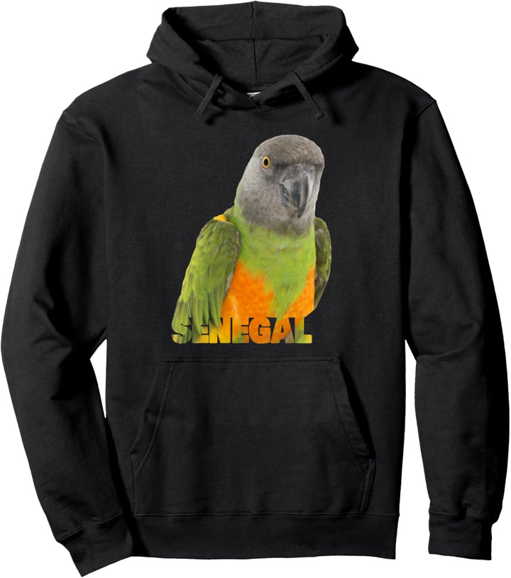 Afrikanischer Senegal Papagei Bild & Wort Pullover Hoodie