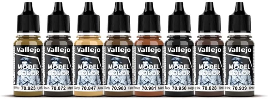Vallejo VJ70182 70182 Farbset, Holz & Leder, 8x17 ml, Rot Single, Single