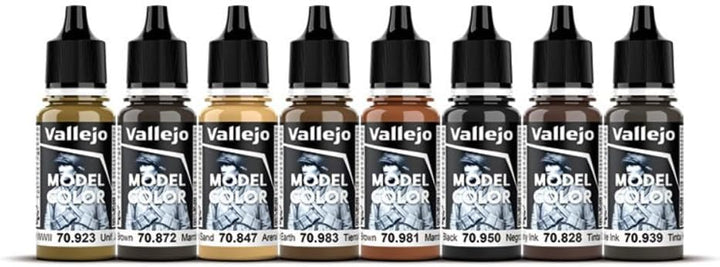 Vallejo VJ70182 70182 Farbset, Holz & Leder, 8x17 ml, Rot Single, Single