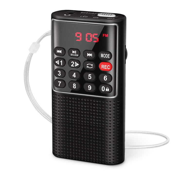 PRUNUS J-328 Taschenradio FM/UKW, Digital Radio Klein mit Rekorder, Kofferradio Mini Radio mit Akku