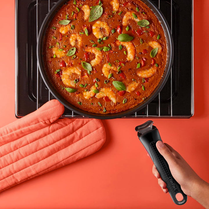 Tefal Emotion Ingenio Bratpfannen-Set, Induktion, Edelstahl, 24/28 cm und Griff, silberfarben, 3-tei