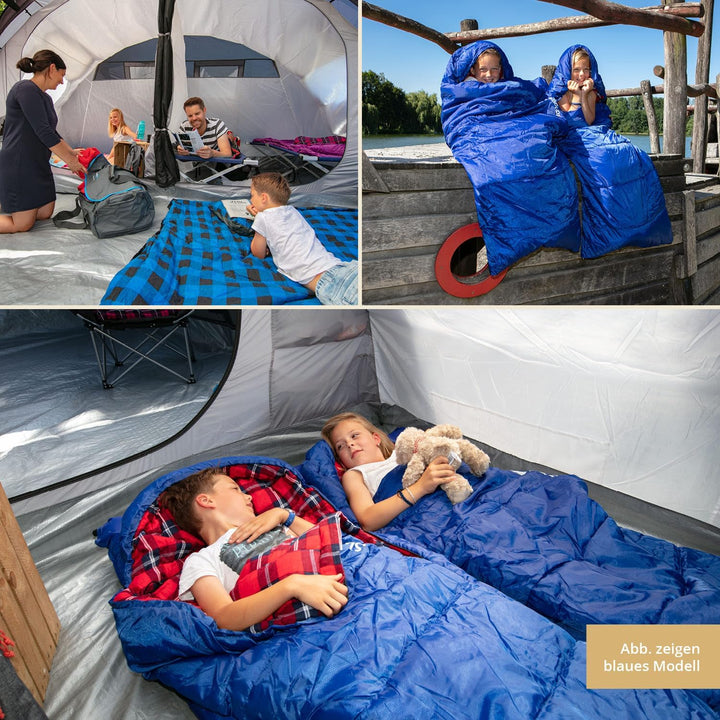 Skandika Dundee Junior Kinderschlafsack | Outdoor Camping Schlafsack für Kinder, Flanell-Innenfutter