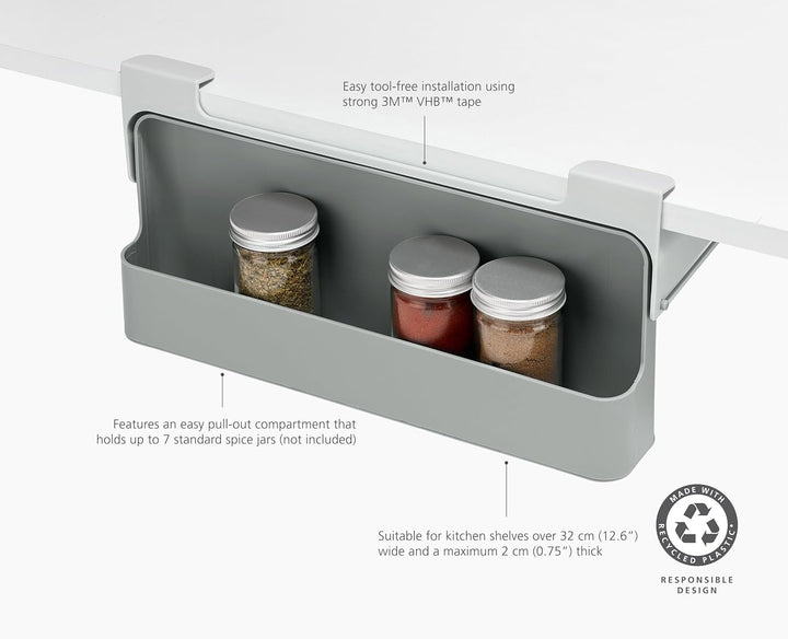 Joseph Joseph CupboardStore Unterregal Gewürzregal, Platzsparender Küchenorganizer, recyceltem Plast