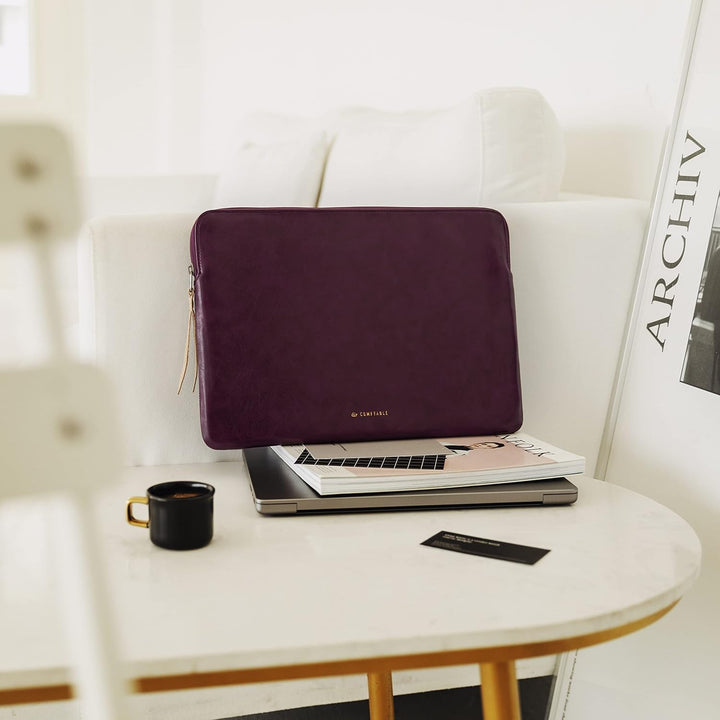 Comfyable Laptophülle aus Leder, kompatibel mit 16 Zoll MacBook Pro M3 M2 M1 und 15 Zoll MacBook Air