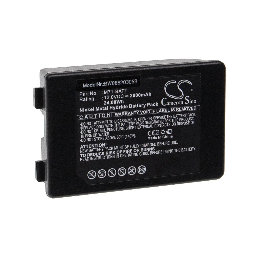 vhbw Akku Ersatz für Brady M71-BATT für Drucker Kopierer Scanner Etiketten-Drucker (2000mAh, 12V, Ni