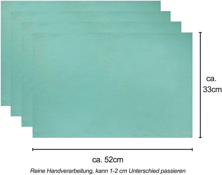 Vivi Idee® 6er Tischsets Platzset 100% Baumwolle Platzdeckchen Stoff abwaschbar Handgenäht 52x33cm (