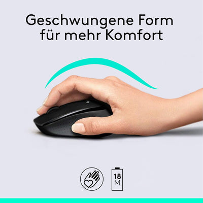 Logitech MK345 Kabelloses Set mit Tastatur in Standardgrösse und komfortabler Maus für Rechtshänder,