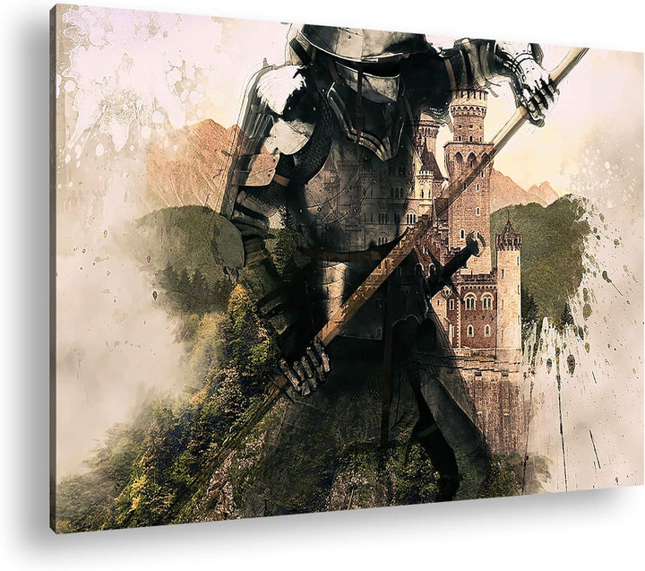 deyoli Mittelalter - Illustration Format:90x60 cm als Leinwandbild, Motiv fertig gerahmt auf Echthol