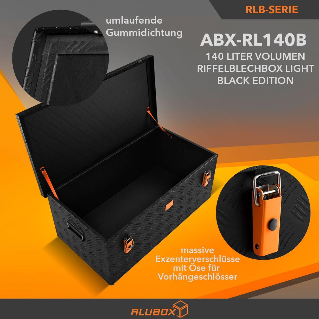 alubox Werkzeugkiste Riffelblech ABX-RL140B Aluminium 1,5mm Werkzeugkiste leicht und robust 140 Lite