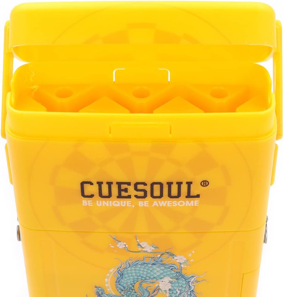 CUESOUL ANTIE Hard Dart Case, Hält 6 Steeldarts/Soft Tip Darts und zusätzliches Zubehör, mit Vier my