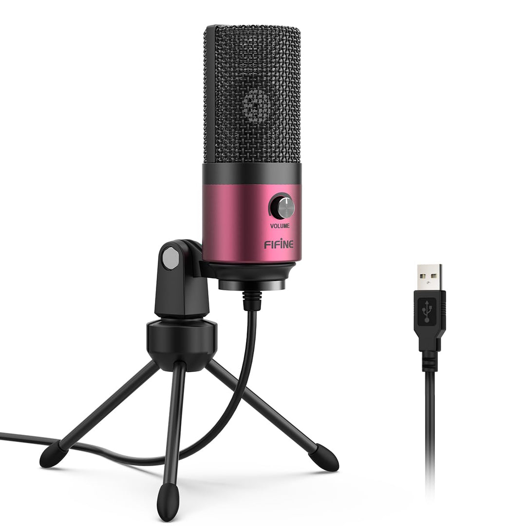 FIFINE Mikrofon PC USB, Microphone für MAC PS4 PS5, Streaming Mikrofon mit Ständer, Studioqualität A
